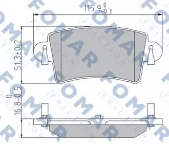 FOMAR FRICTION fo684281 -  Комплект тормозных колодок, дисковый тормоз